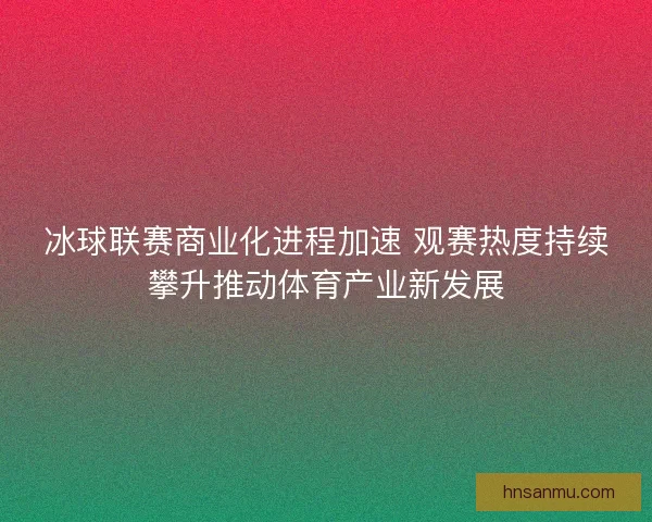冰球联赛商业化进程加速 观赛热度持续攀升推动体育产业新发展
